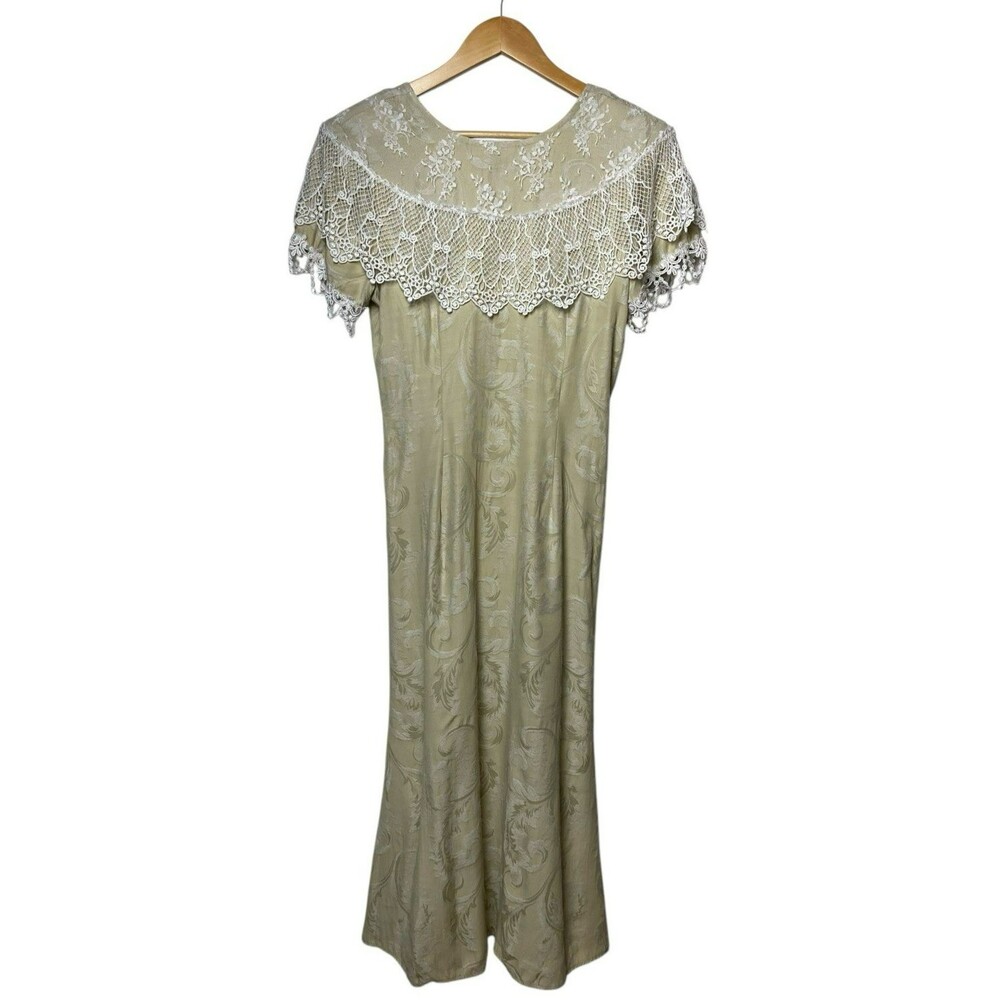 Vintage Scott McClintock Lace Prairie Dress Ivory Romantic Cottagecore USA 4